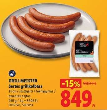 GRILLMEISTER Sertés grillkolbász