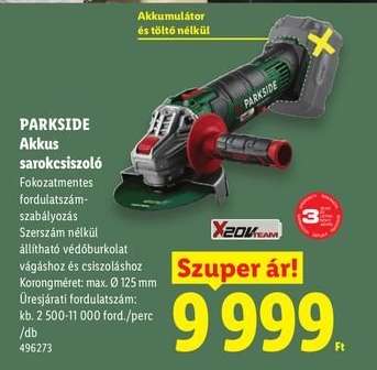 PARKSIDE Akkus sarokcsiszoló