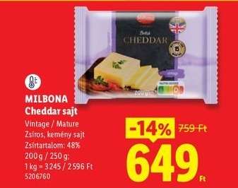 MILBONA Cheddar sajt