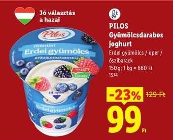 PILOS Gyümölcsdarabos joghurt