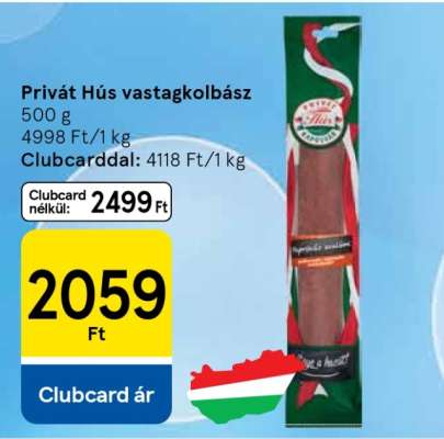 Privát Hús vastagkolbász