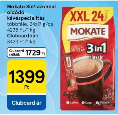Mokate 3in1 azonnal oldódó kávéspecialitás