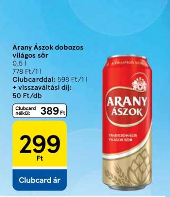 Arany Ászok dobozos világos sör