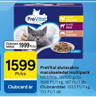 PreVital alutasakos macskaeledel multipack
