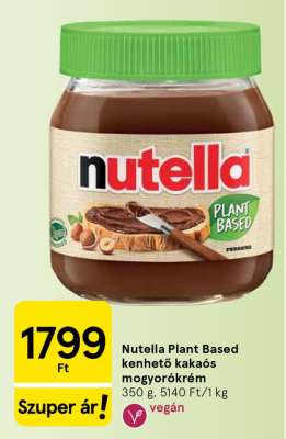 Nutella Plant Based kenhető kakaós mogyorókrém