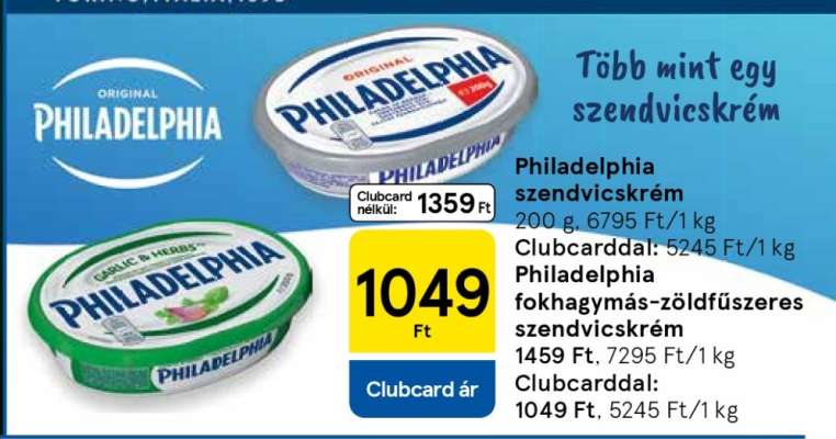 Philadelphia szendvicskrém