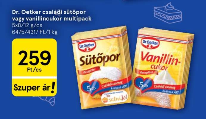 Dr. Oetker családi sütőpor vagy vanillincukor multipack