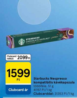 Starbucks Nespresso kompatibilis kávékapszula
