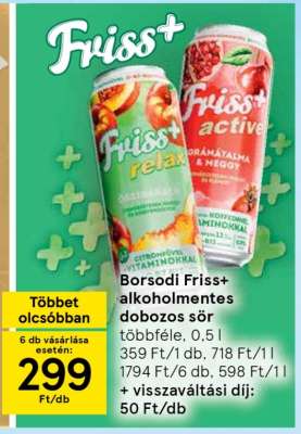 Borsodi Friss Alkoholmentes Dobozos Sör