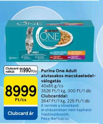 Purina One Adult alutasakos macskaeledel-válogatás