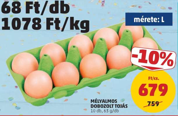 Mélyalmos dobozolt tojás