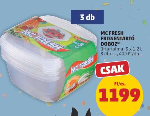 MC FRESH FRISSENTARTÓ DOBOZ
