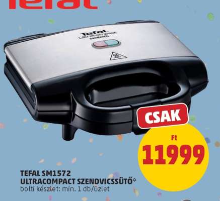 TEFAL SM1572 ULTRACOMPACT SZENDVICSSÜTŐ