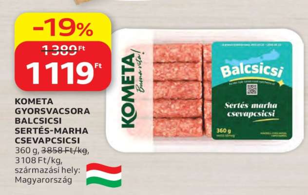 KOMETA GYORSVACSORA BALCSICSI SERTÉS-MARHA CSEVAPCSICSI