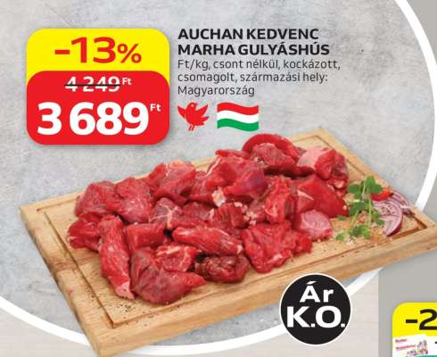 Auchan Kedvenc Marha Gulyáshús