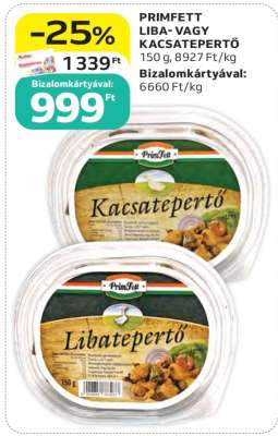 PRIMFETT LIBA- VAGY KACSATEPERTŐ