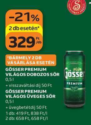 Gösser Premium Világos Dobozos Sör