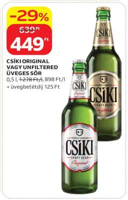 CSÍKI ORIGINAL VAGY UNFILTERED ÜVEGES SÖR