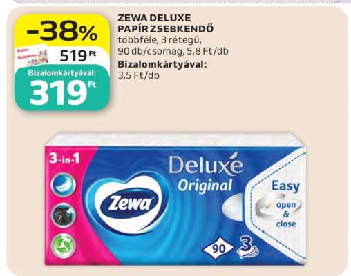 Zewa Deluxe papír zsebkendő