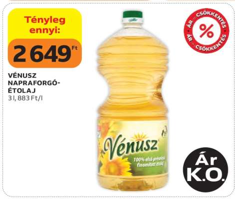 VÉNUSZ Napraforgó-étolaj