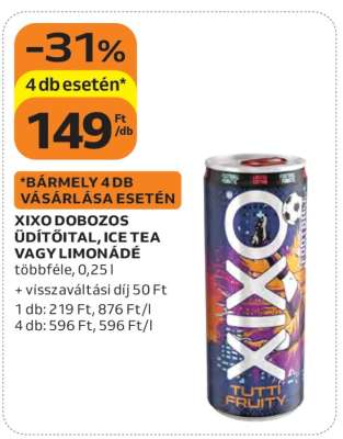 XIXO DOBOZOS ÜDÍTŐITAL, ICE TEA VAGY LIMONÁDÉ