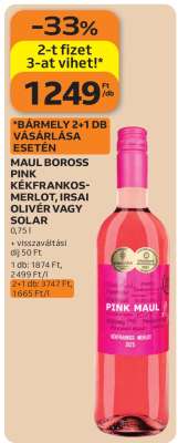 MAUL BOROSS PINK KÉKFRANKOS-MERLOT, IRSAI OLIVÉR VAGY SOLAR