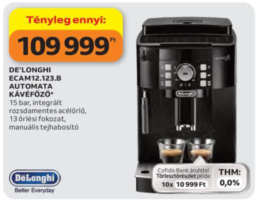 DE’LONGHI ECAM12.123.B AUTOMATA KÁVÉFŐZŐ