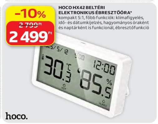 HOCO HX42 BELTÉRI ELEKTRONIKUS ÉBRESZTŐÓRA