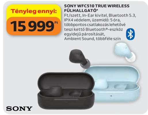 SONY WFC510 TRUE WIRELESS FÜLHALLGATÓ
