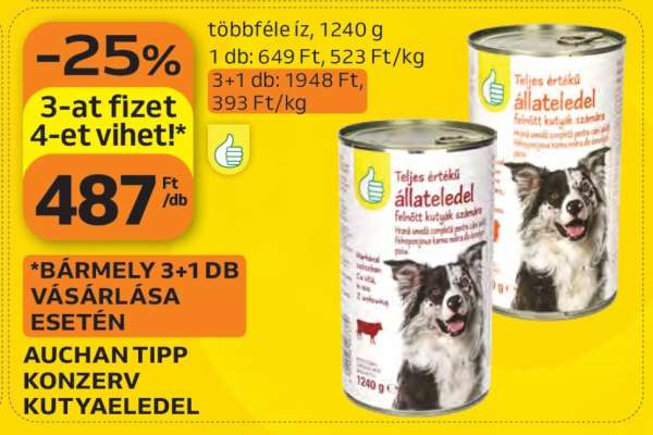 AUCHAN TIPP KONZERV KUTYAELEDEL