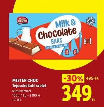 MISTER CHOC Tejcsokoládé szelet