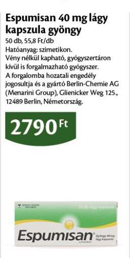 Espumisan 40 mg lágy kapszula gyöngy