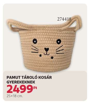 PAMUT TÁROLÓ KOSÁR GYEREKEKNEK