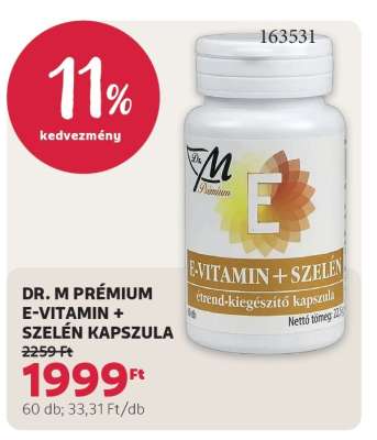 DR. M PRÉMIUM E-VITAMIN + SZELÉN KAPSZULA
