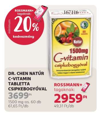 DR. CHEN NATÚR C-VITAMIN TABLETTA CSIPKEBOGYÓVAL