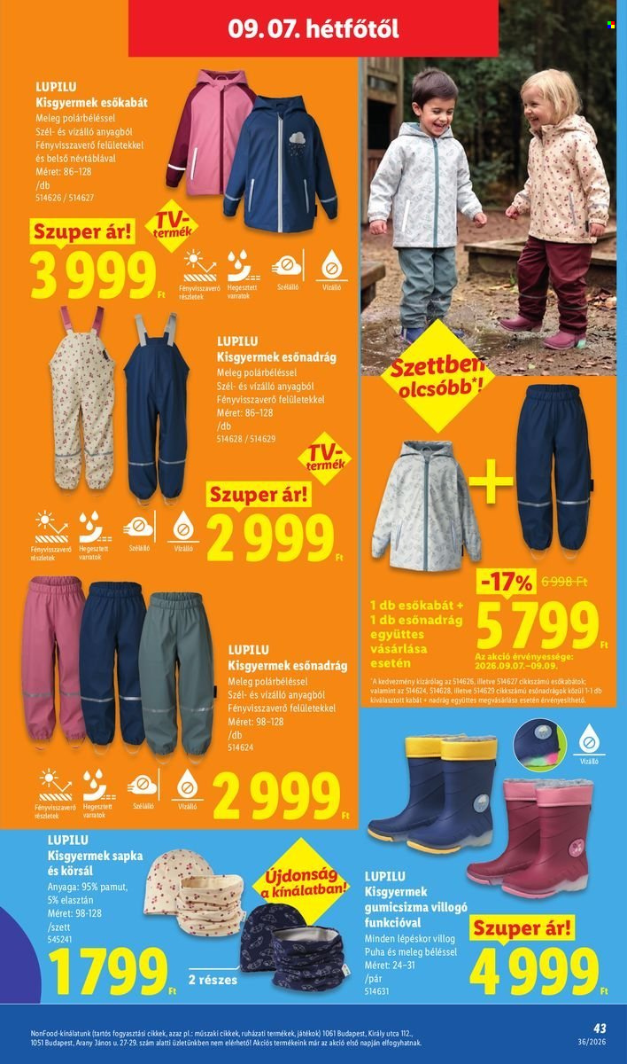 Lidl akciós újság érvényes:  - 2026.09.03 - 2026.09.09. 43. oldal Oldal 43