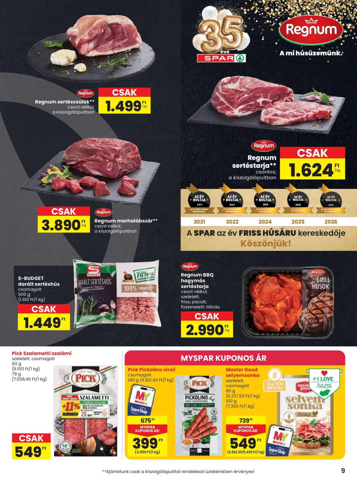 SPAR akciós újság érvényes:  - 2026.09.03 - 2026.09.09. 9. oldal Oldal 9
