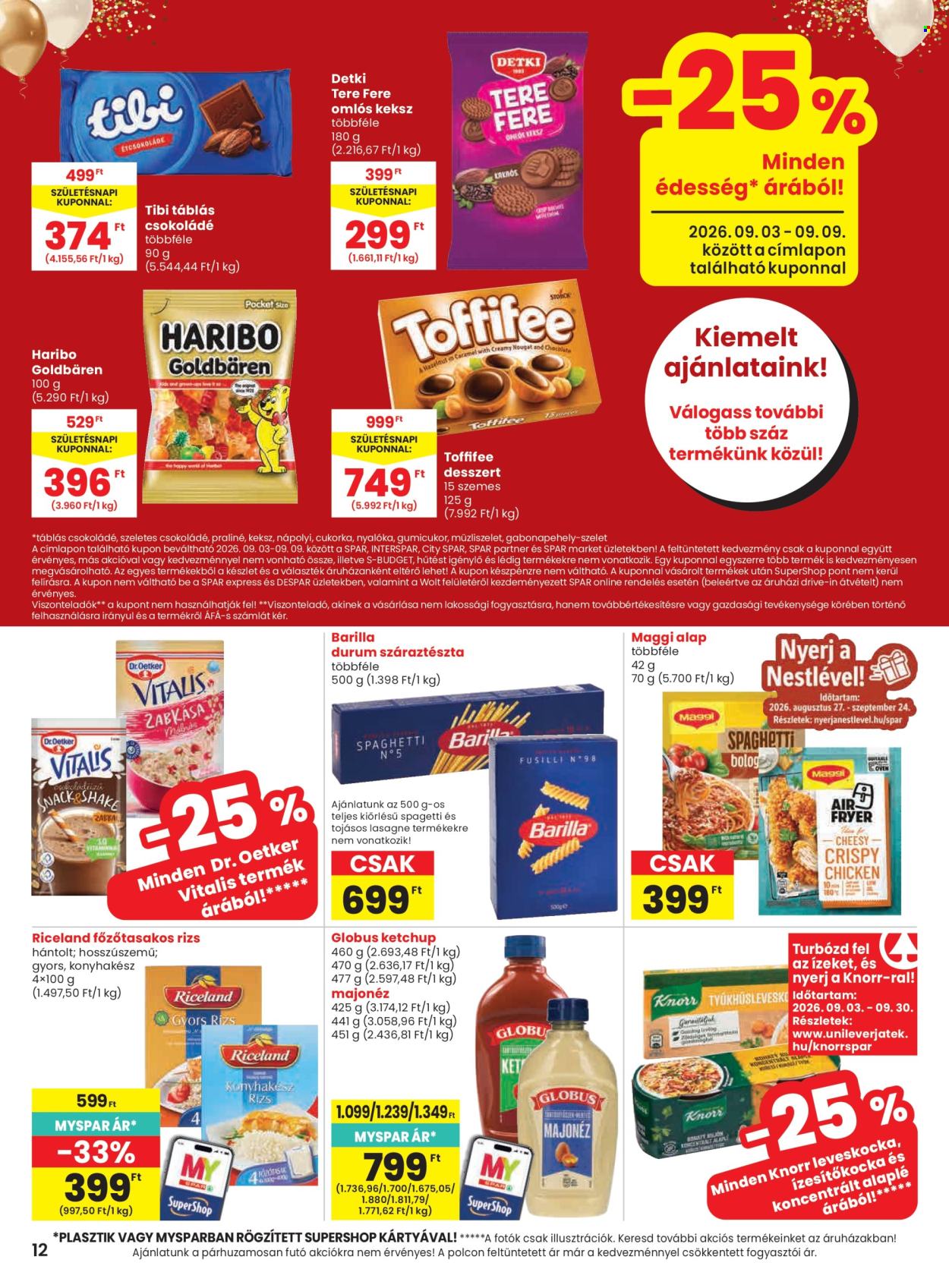 SPAR akciós újság érvényes:  - 2026.09.03 - 2026.09.09. 12. oldal Oldal 12