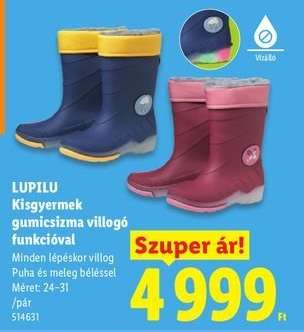 Lupilu Kisgyermek gumicsizma villogó funkcióval