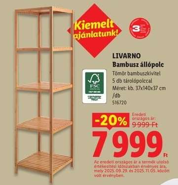 LIVARNO Bambusz állópolc