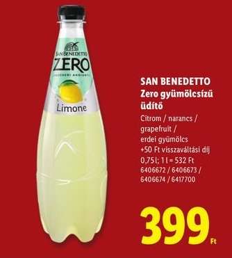 SAN BENEDETTO Zero gyümölcsízű üdítő