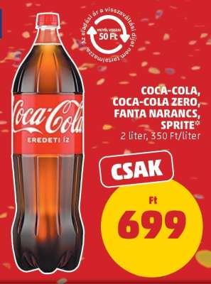 Coca-Cola, Coca-Cola Zero, Fanta Narancs, Sprite
