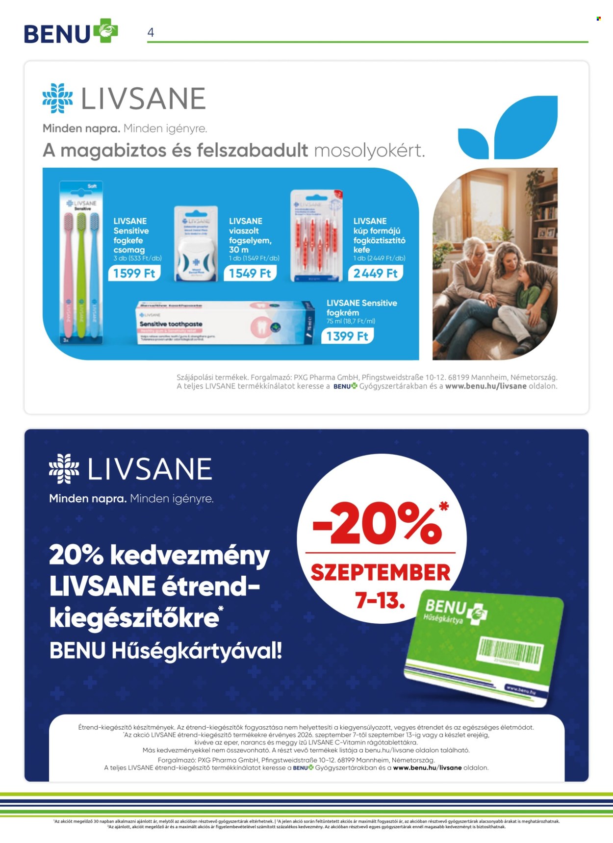 BENU Gyógyszertár akciós újság érvényes:  - 2026.09.01 - 2026.09.30. 4. oldal Oldal 4