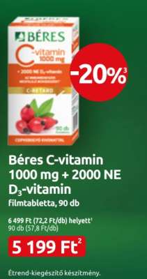 Béres C-vitamin 1000 mg + 2000 NE D₃-vitamin