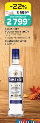 ROMANOFF VODKA VAGY LIKŐR