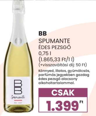 BB Spumante Édes Pezsgő