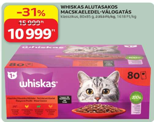 Whiskas Alutasakos Macskaeledel Válogatás