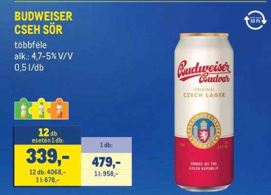 BUDWEISER CSEH SÖR
