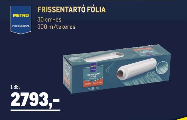 METRO PROFESSIONAL FRISSENTARTÓ FÓLIA
