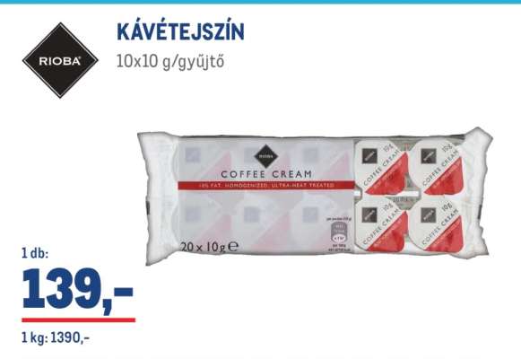 RIÓBA KÁVÉTEJSZÍN